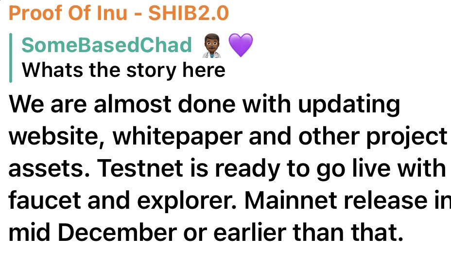 So $POI up 50% from my original tweet! 

Dev just released updates 

If this doesn’t make you bullish on the rest of December then I don’t know what will.  

Next stop $1m market cap when the big buys start rolling in.  

<a href="/proofofinuerc/">Proof Of Inu</a> 

#testnet #microcap #1000x $pom $poa