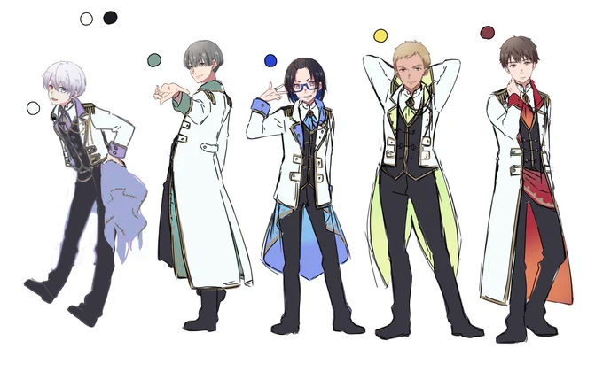こちらはアイドル衣装デザイン案。並べて描くと比較しやすくて良い 
