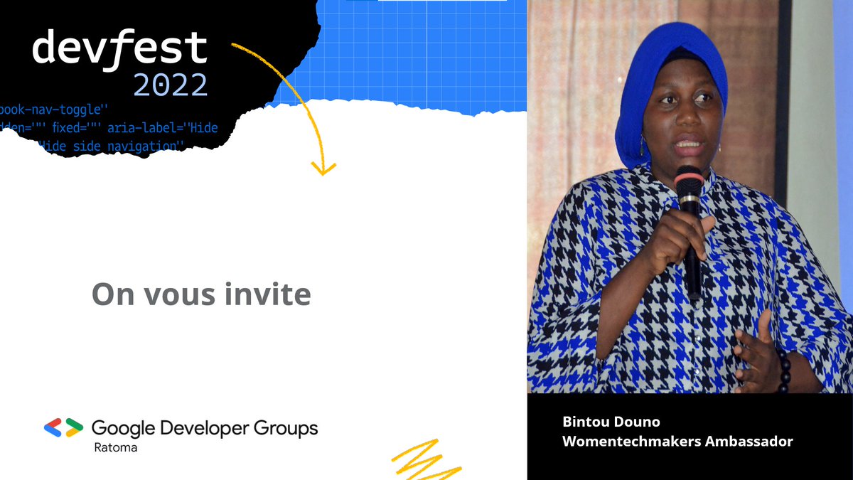 📢 Nos 19 Speakers pour cette édition du #DevFest Conakry sont prêts.

✅ Samedi 10 décembre 2022
✅ 9h à  16h 
✅ Lieu : Université Kofi Annan de Guinée
Inscription gratuite à travers ce lien : gdg.community.dev/e/mgz6g9/
#DevFest #DevFestConakry2022 #GDGRatoma
<a href="/Rygellouv/">Rygel Louv</a>