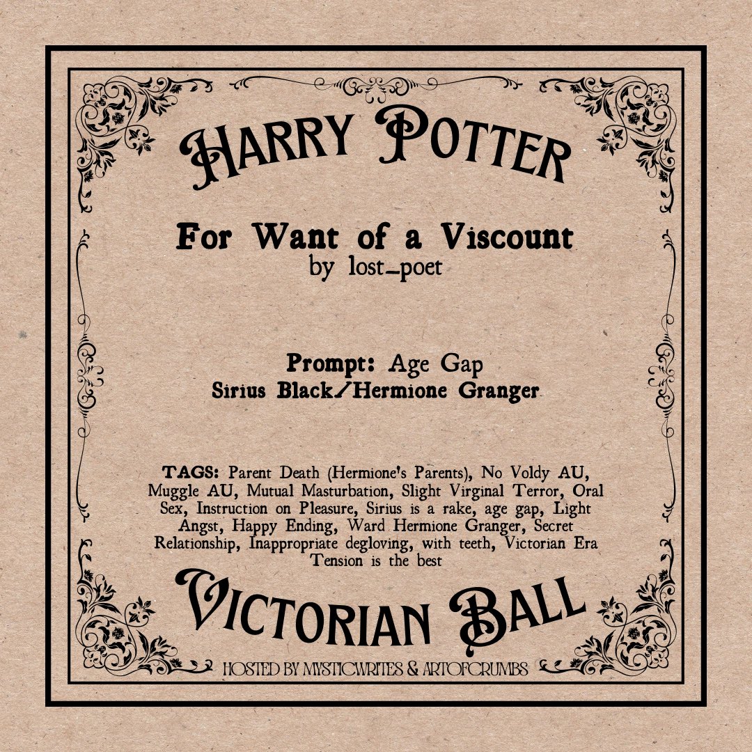Reveal Day 3
-
For Want of a Viscount by <a href="/lostpoetx/">sam | project completion era</a>
-
Prompt: Age Gap
Sirius/Hermione
-
archiveofourown.org/collections/Ha…