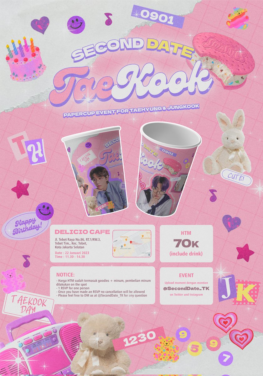SecondDate_TK's tweet photo. [Announcement]

     𝐒𝐞𝐜𝐨𝐧𝐝 𝐃𝐚𝐭𝐞 𝐓𝐚𝐞𝐤𝐨𝐨𝐤

Still available slots/tickets for
General RSVP✨

Please fill in the RSVP form here:
♡ https://t.co/Z0BEjJoO2h

#SecondDateTaekook 
#PaperCupEvent
#Taekook #태국 https://t.co/jBPxqygR2g