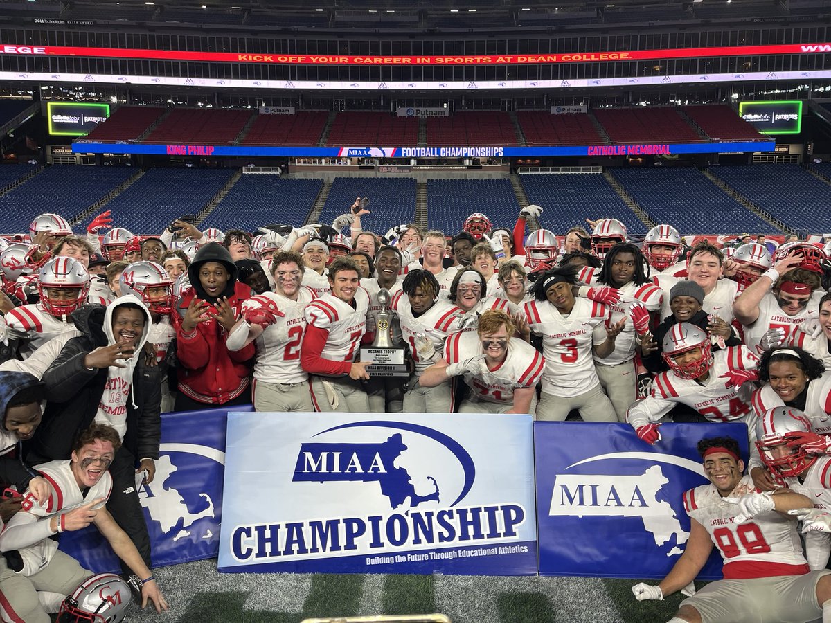 MIAA033's tweet photo. Congratulations to Catholic Memorial School…2022 MIAA Football Division 2 Champs! https://t.co/ejyyyLKgah