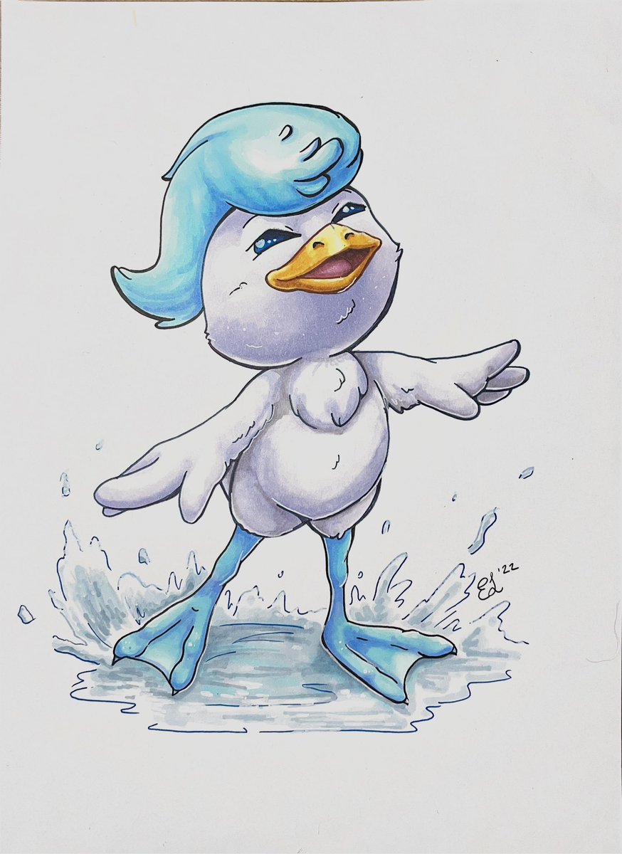 This time of year is tough for me to get time to work on stuff. But I did color that other sketch I did of Quaxly while waiting for #PokemonScarlet to release!