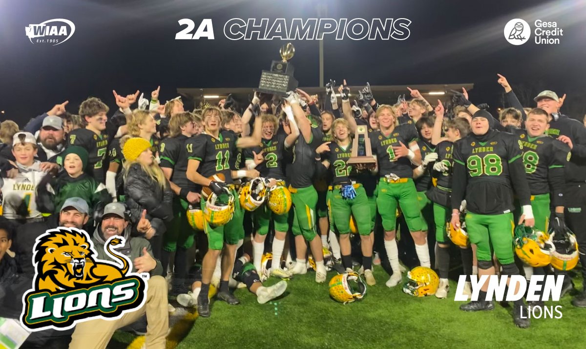Congratulations to the 2022 2A Football State Champions, the Lynden Lions

#wastatefootball