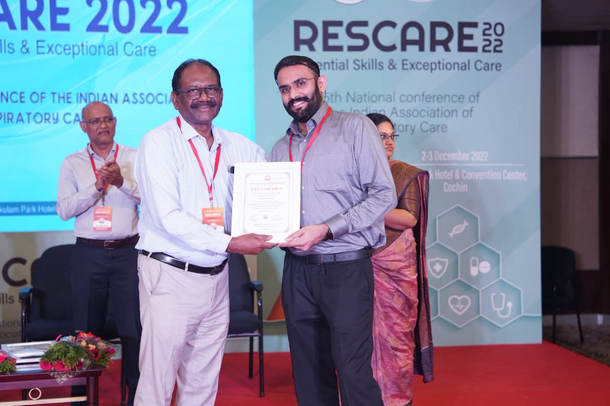 IARCToday's tweet photo. Honorary Fellowship in Respiratory Care is awarded to;
Sriharsha Tatineni RRT, FIARC
Fellow of the Indian Association of Respiratory Care 2022
#FIARC #Fellowship #award #RESCARE22
@tatinenis @IRCCouncil @MoHFW_INDIA @AyushmanNHA @IjrcTweets @LungHealthEd @SEHAHealth https://t.co/AICB7hc9be