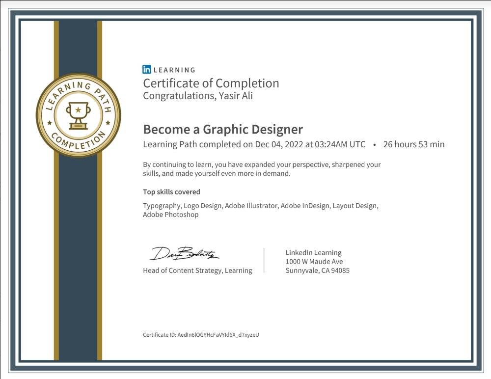 Successfully received Completion Certificate of "Graphic Designer" from LinkedIn!! 🌟✨🎗 #graphicdesign #logodesigner #indesign #brandidentitydesign #CertificateOfCompletion #certifiedprofessional #photoshop #illustrator #linkedinprofile

drive.google.com/file/d/1Fq7P-j…