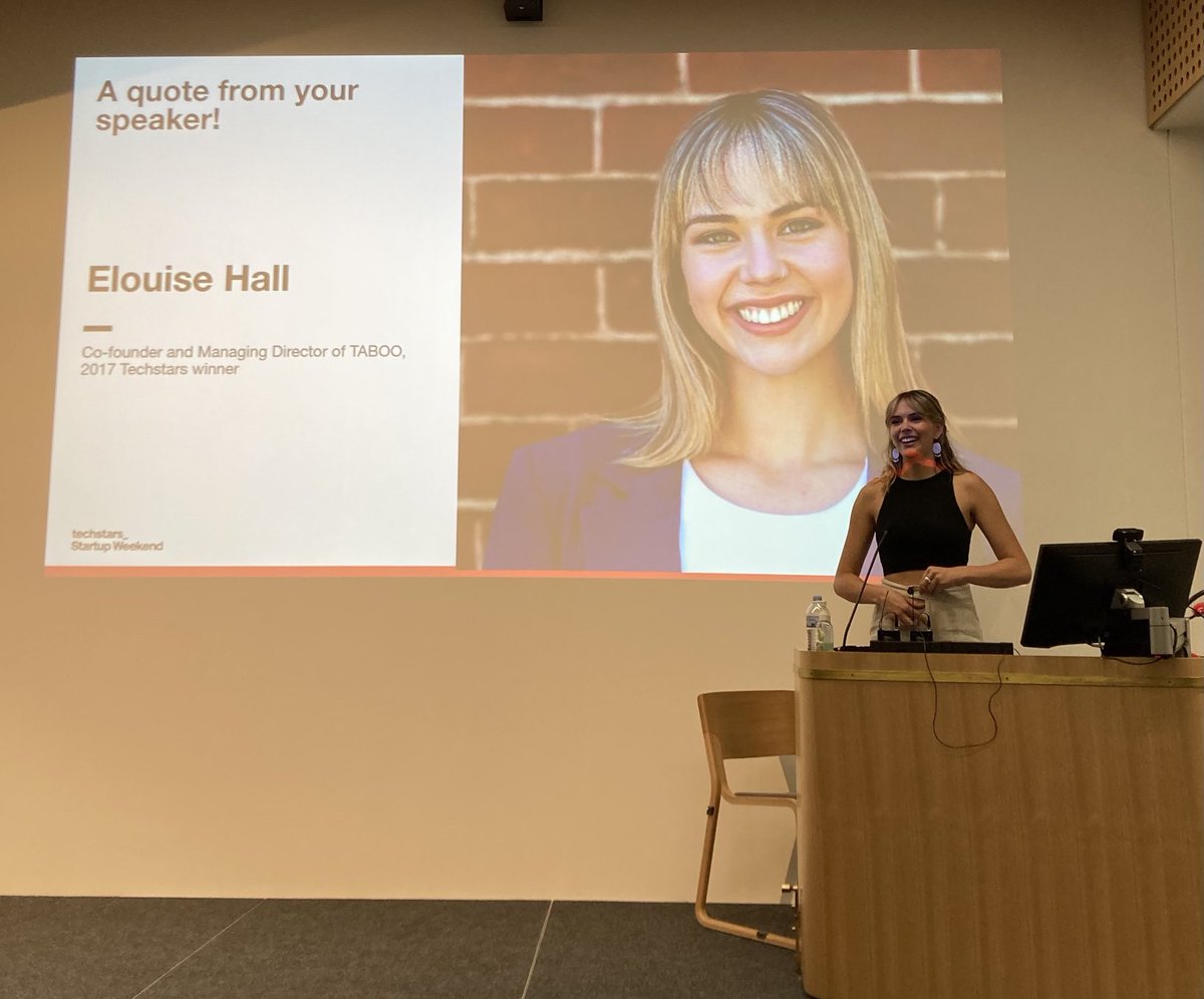 adelsalison's tweet photo. Eloise Hall co-founder and managing director of Taboo  who won the 2017 Startup Weekend Adelaide kicks off the final pitches with a pep-talk. #startupadl https://t.co/3wqwIQ6FQ9