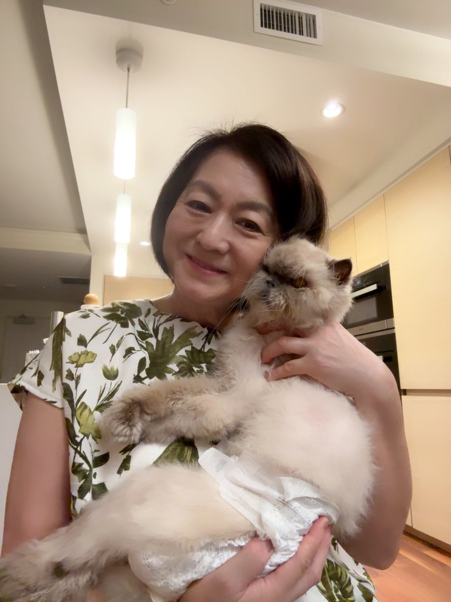 interiadezaina's tweet photo. 今日のハワイのおバンザイをニャン！
我が家の18歳のニャン、ノイが寝たきりになり、皮下点滴とオムツになってから一ヶ月以上。まだまだ目にも力があり、食欲も。担当医の先生からはニャンライフの質を考えるように言われた。彼女の好物のマグロの刺身が何回一緒に？毛のある家族も家族！ https://t.co/vpOAzVaLn0