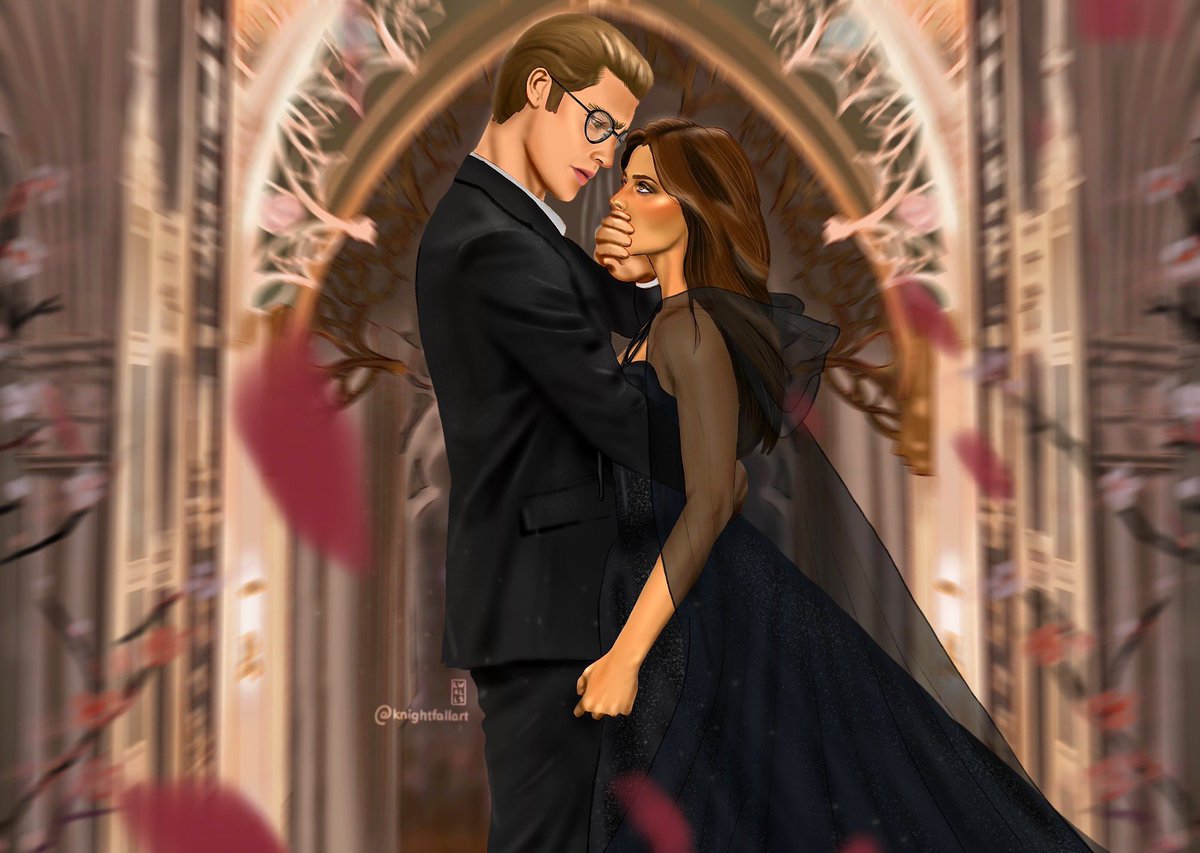 Souls and Sorrows, the 5th book in my Monsters & Muses series, released 2  days ago & I got this art of the main characters' wedding scene today and  am OBSESSED. I