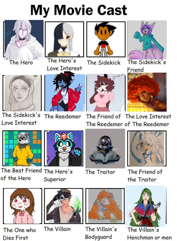 Walker_Twins_'s tweet photo. My movie cast! 
Should I make a part 2? 
If you see your Oc don't forget to leave a heart! 💜😊

Btw don't forget to follow all this wonderful artist 💕#Arttwt #Artwork #Artmoots #rtArtBoost https://t.co/YRGLnyBJ3p