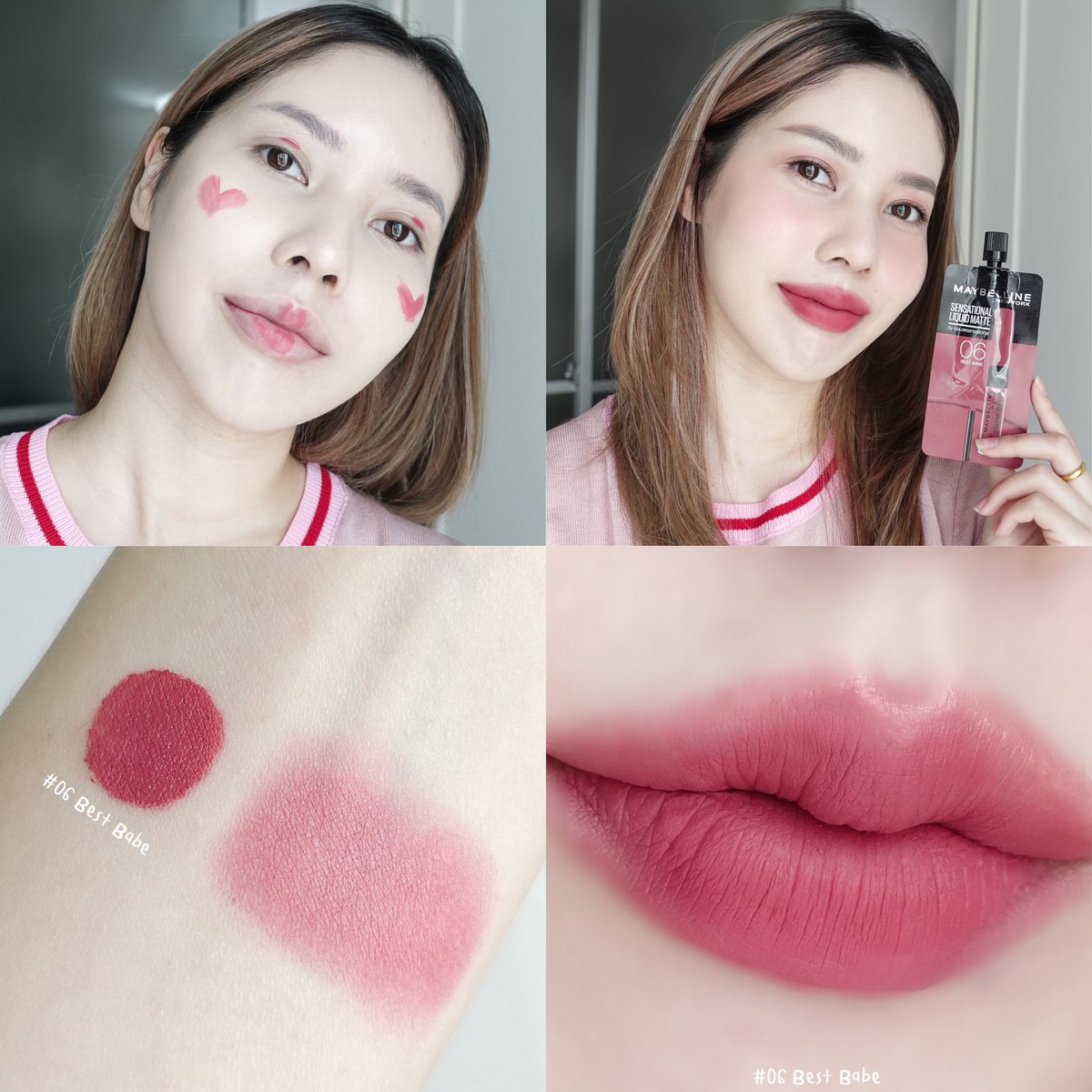 mychanita's tweet photo. #ลิปซองเมย์เบลลีน สี 06 Best Babe น่ารักมากชมพูตุ่นๆ ทาได้ทั้ง ตา แก้ม ปาก ซองเดียวจบ เม็ดสีชัดเกลี่ยง่าย ลุคนี้แต่งมาเป็นแนวสดใสๆหน่อย แล้วทาปากแบบเบลนๆเลยขอบปากมานิดนึงเพิ่มความเซ็กซี่จุ๊บุๆไปอีก เริ่ดด ซองละ 59.- มีที่ 7-11 แล้วไปลองตำ #Sponsored #MaybellineThailand https://t.co/4D2gmu2TIF