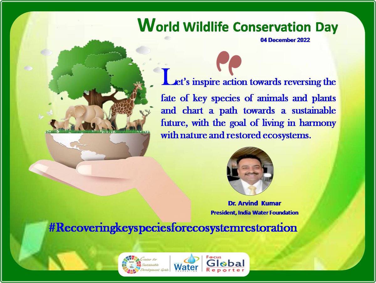 #WorldWildlifeConservationDay2022 #ForestPeoplePlanet  #SaveWildAnimals #ConserveWildLife #togetherpossible #connect2earth #NewDealForNature #VoiceForThePlanet #EcoWakening #BreakFreeFromPlastic #FAOForestry  #IUCNforests @moefcc @UNBiodiversity @UNFCCC_CTCN @GYBN_CBD @ONet_IPBES