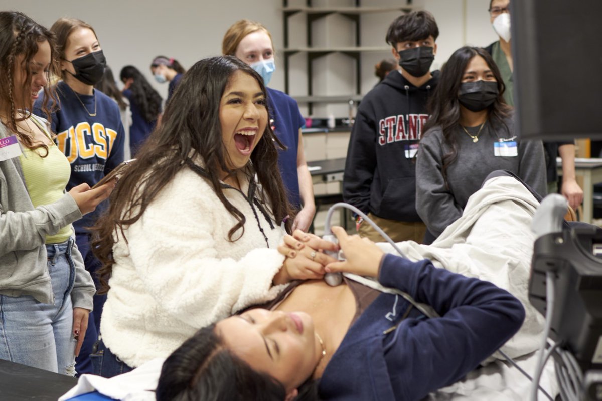 UCSD_DCP's tweet photo. The joy of learning!  High school students had a blast at the Doc4ADay Cardiology Workshop  @UCSDMedSchool. https://t.co/tiXQRTUuGJ