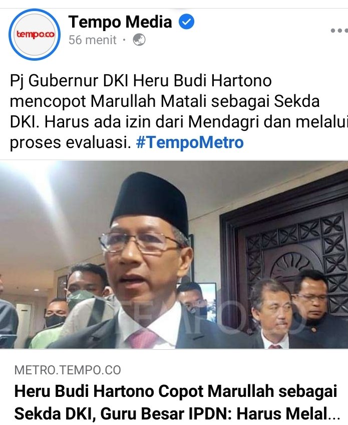 Sorry ya..Ini contoh Manajemen Pemerintahan Terburuk sepanjang yg saya ketahui dimana Pejabat Yang Tak Dapat Mandat  Rakyat seenaknya mencopot aparat. Balas dendamkh? iri dengki? Wallahualam bhisowab. Biarlah Allah yang akan Membalas &amp; Membuat Perhitungan.