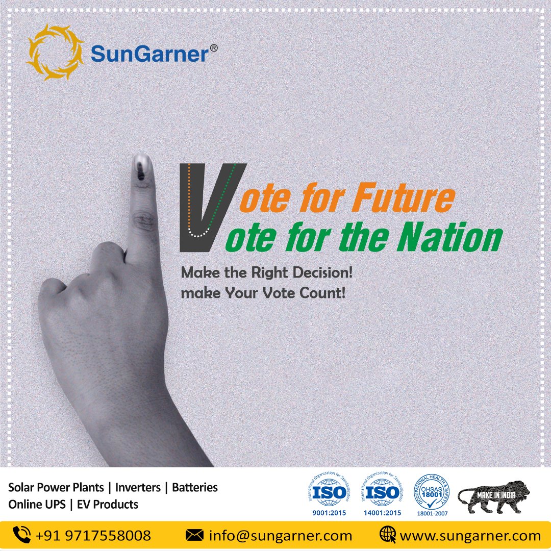 sungarnersolar's tweet photo. "Have a Vision"
Make the Right Decision!
Make Your Vote Count!

For Further Queries:⠀⠀⠀
DM US NOW⠀⠀⠀
9717558008

#important #Electionvoting #election2022 #righttovote #mustvote #voteforvision #rightdecision #solarPannel #SunGarner #talltubularbattery #solarpower https://t.co/gnhIWdaMze