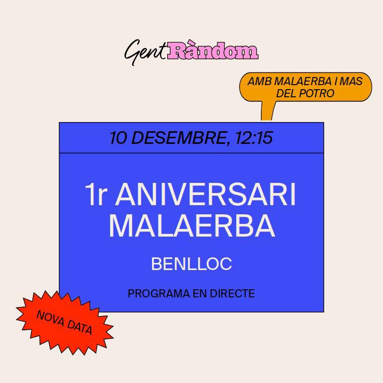 podcasteravlc's tweet photo. 🎙️El proper dissabte 10 @gentrandom gravaran en directe el seu pòdcast des de Benlloc! 🌾 Celebrant l'aniversari de @som_malaerba i acompanyades també per @masdelpotro. Parlaran d'emergència climàtica i literatura, perquè #facalor i la gent balla 💃#podcasteravalenciana🎧 https://t.co/txpMtilFR1