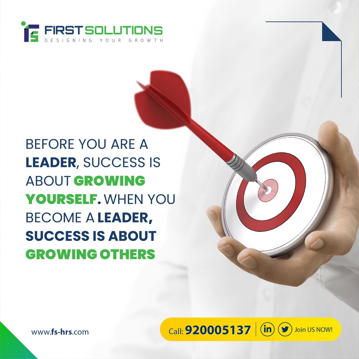 FirstSolutionHR's tweet image. Before you are a leader, success is about growing yourself. When you become a leader, success is about growing others

#FirstSolutions #Leader #HR #Success