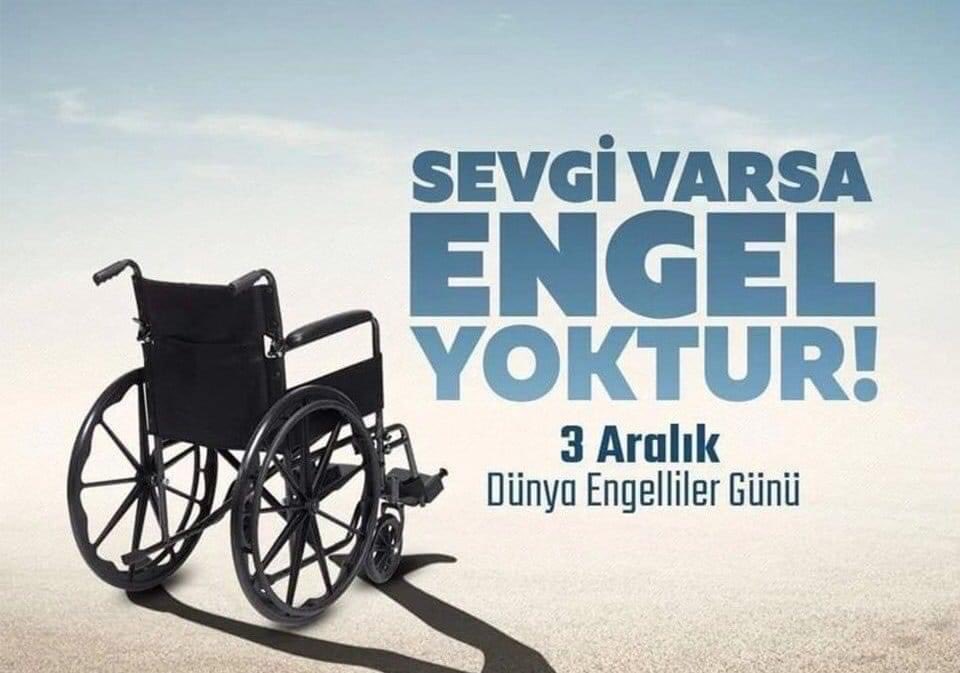 En büyük engel kalbe sevgi ve merhameti sokmayan engeldir."🧑‍🦽🧑‍🦯🧑‍🦼

Yeterki insanın kalbi engelli olmasın.❣️

♿3 Aralık Dünya Engelliler Günü'nü kutlar, bugünün toplumsal duyarlılığımızın artmasına vesile olmasını diliyoruz.💐

#DünyaEngellilerGünü