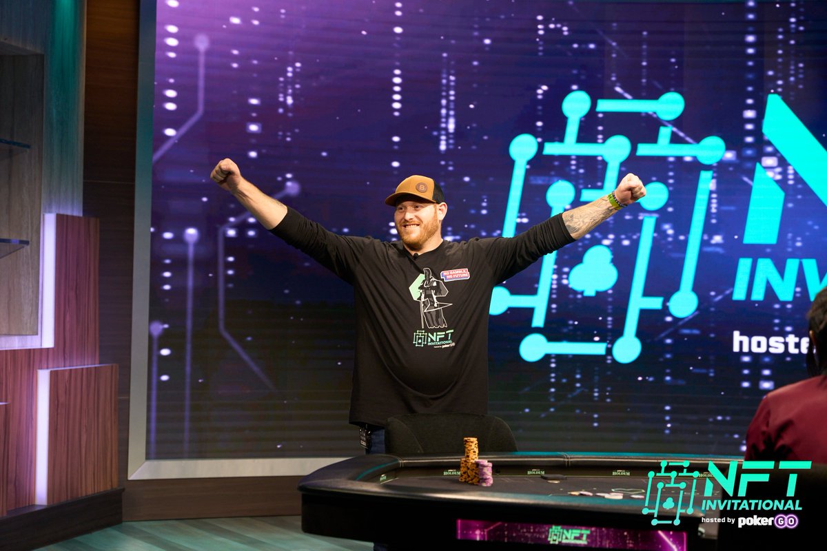 PokerGO's tweet photo. Kristopher Dearie wins the inaugural PokerGO NFT Invitational $25K Freeroll for $5,000!

The poker dealer from @Ballysvegas owns the ♦️9♦️3 PokerGO Genesis NFT and was able to parlay his holding into a victory in today's event.

▶️ - Event Replay: https://t.co/pkHS4gwlZF https://t.co/USdEIGSm1g