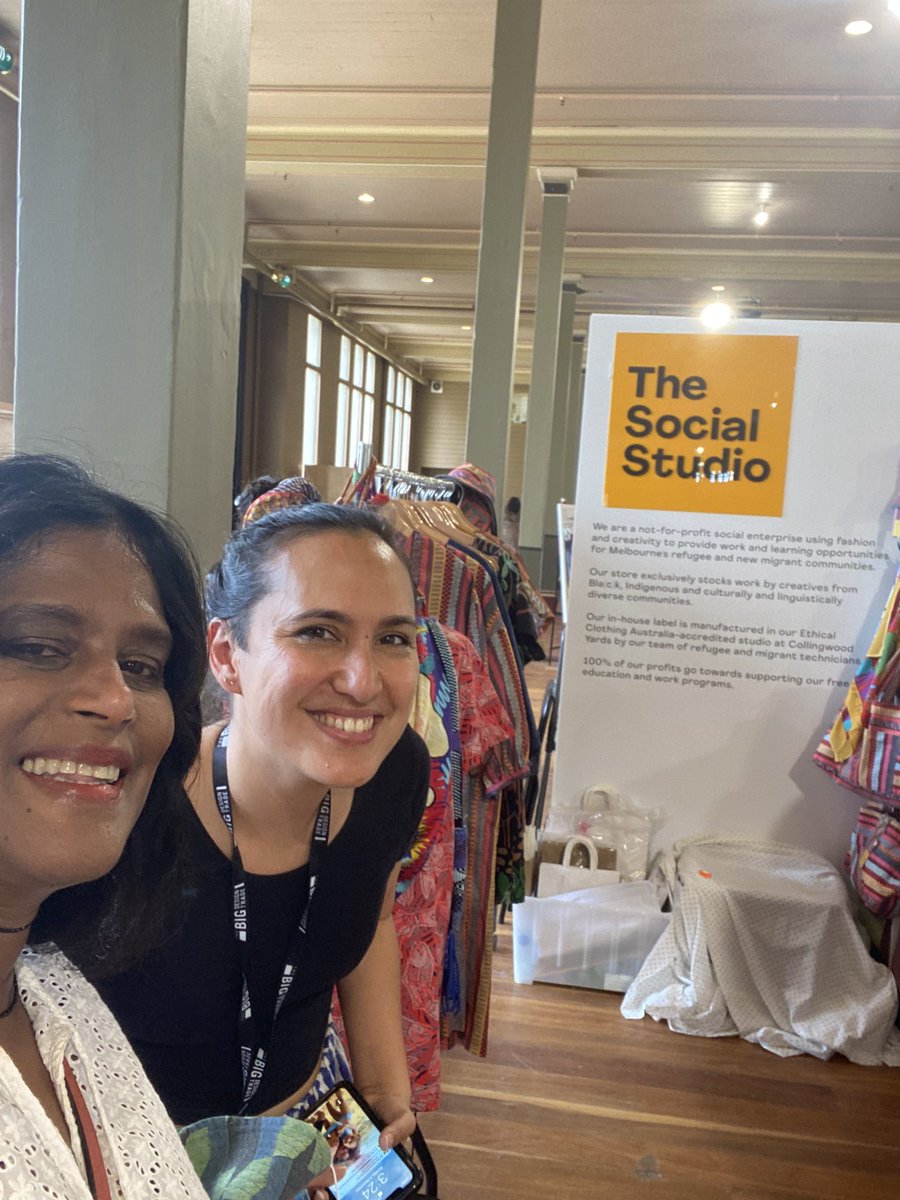 Our Board Chair <a href="/FarahFarouque/">Farah Farouque</a>  was among those who popped in for a shop today at our stall <a href="/BigDesignMarket/">TheBigDesignMarket</a>, pictured with our CEO <a href="/d3wic/">Dewi Cooke</a>. We close at 5pm!