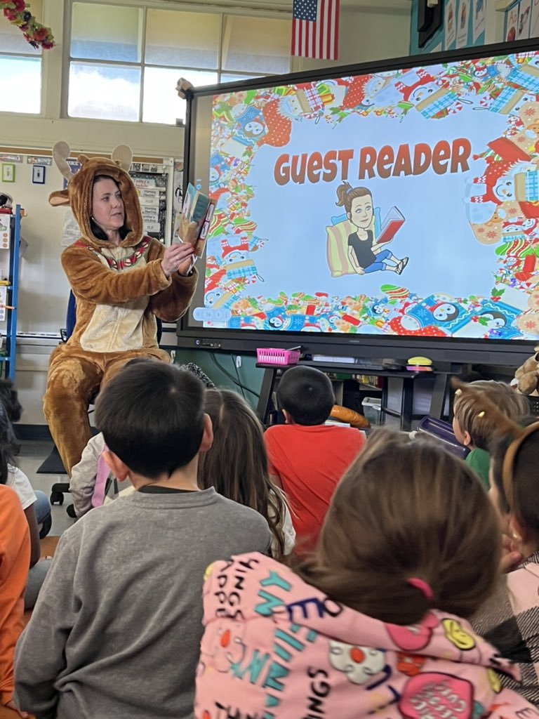 Dr.Anderson playing reindeer reading games! Calimesa Elementary! Thank you Ms. Doughtery for the invite! We had fun.
