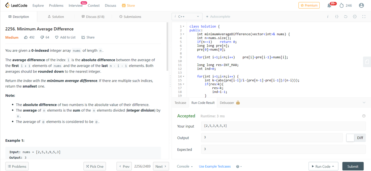 __rajsingh___'s tweet photo. #Day358 of #365daysofcode with 
@scaler_official

Minimum Average Difference
#scalerlearning
#scalerdiscord 

#100daysofcode #DSAwithKunal  #the404code https://t.co/6IJLv0n60q