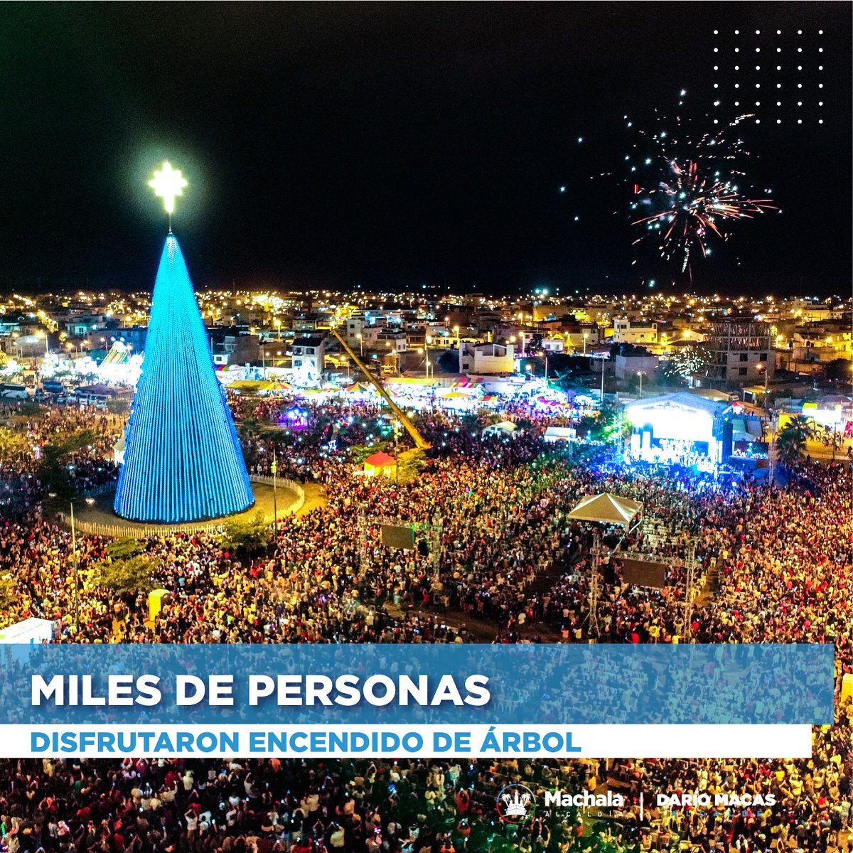 ¡INICIAMOS LA NAVIDAD!

Más de 40 mil machaleños han disfrutado del encendido del #ÁrbolDeNavidad el evento contó con la presencia del alcalde Darío Macas y demás autoridades del cantón.