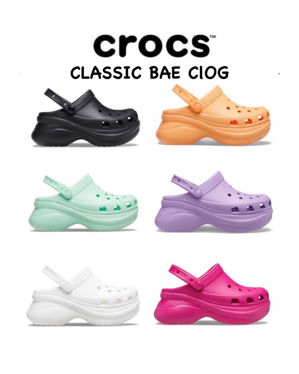 siranee_joy's tweet photo. (พรีออเดอร์) crocs รุ่นนี้หายไปนาน พื้นนิ่ม ใส่สบาย สวยมาก ๆ ฮิตและขายดีที่สุด รองเท้าสุดคิ้วท์ สายแฟต้องมี🔥🔥

crocs Classic Bae Clog รุ่นนี้สูง 7CM 

Price : ขาว 3,990 ชมพู ม่วง เขียว ส้ม 3,290 บาท 
Size : W5 - W9

#crocs #crocsพรี #crocsthailand #crocsbae #รองเท้าcrocs https://t.co/vK3L6ZAaQr