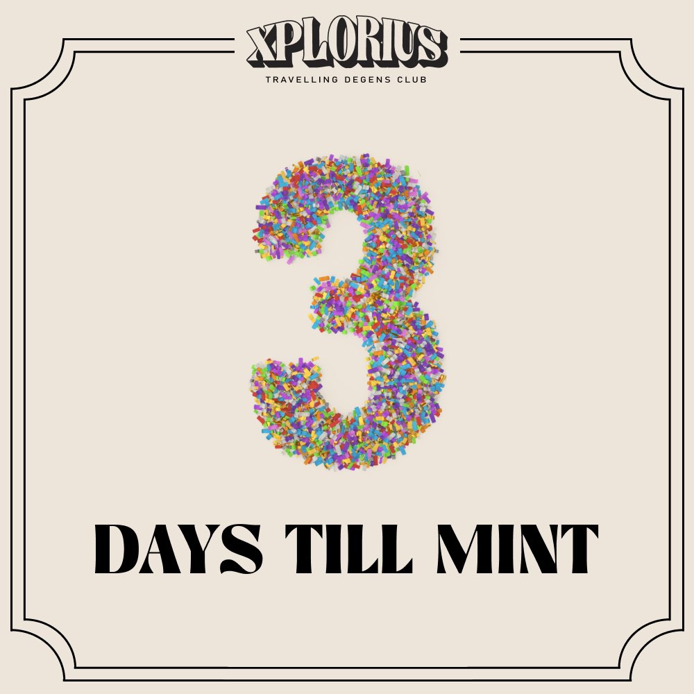 May the countdown begin 🎉 

6 months in building &amp; only 3 days to go until the mint! 

GM!