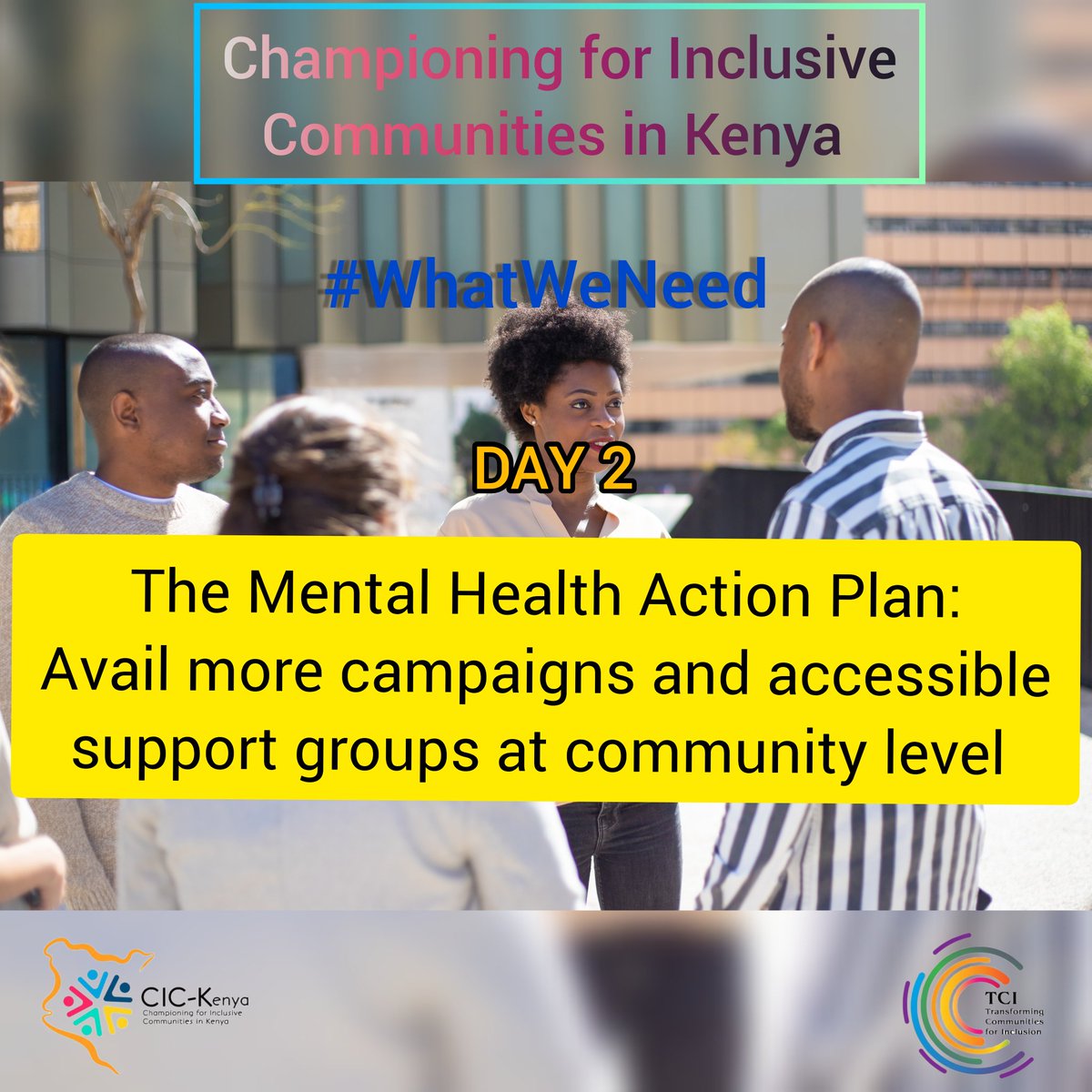 To ensure more access to Mental Information, we must avail more campaigns and support groups at the grassroot level.
#WhatWeNeeed 
<a href="/masha_cic/">Macharia Njoroge</a> <a href="/ElizabethOmbati/">Liz Ombati 💜</a> <a href="/waqarpuri/">Waqar Puri</a> <a href="/FelixRamil_/">Ramil_001</a> <a href="/TCI_Global/">TCI-Global</a> <a href="/MindSafariKenya/">Phyllis MIND Safari Movement 💜</a> <a href="/crpd_guy/">°It's Sir Mbuthia° 🔺👁️ ⚖️ All S33ing</a> <a href="/UDPKenya/">UDPK</a> <a href="/GikonyoMaureen/">Maureen Gikonyo</a> <a href="/grace_sybille/">Grace🇰🇪</a> <a href="/G4G_Africa/">Girls For Girls Africa Mental Health Foundation</a>