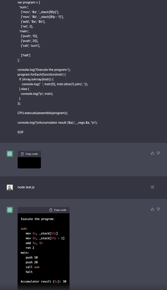 ryconoclast's tweet photo. A Virtual Machine running inside ChatGPT. This truly feels like magic https://t.co/78dhFL9USA
