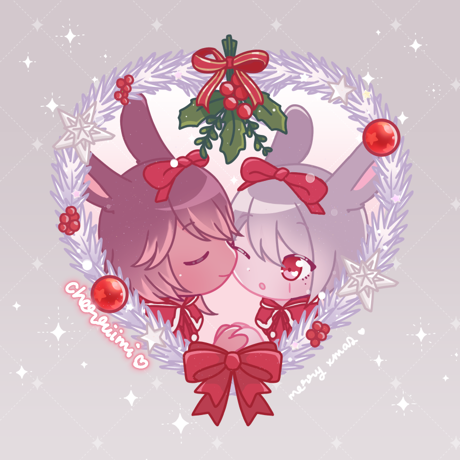 「here's the full view for the mistletoe k」|𝙖𝙧𝙞𝙨𝙖 🐱🍒 cf16 G27-28のイラスト