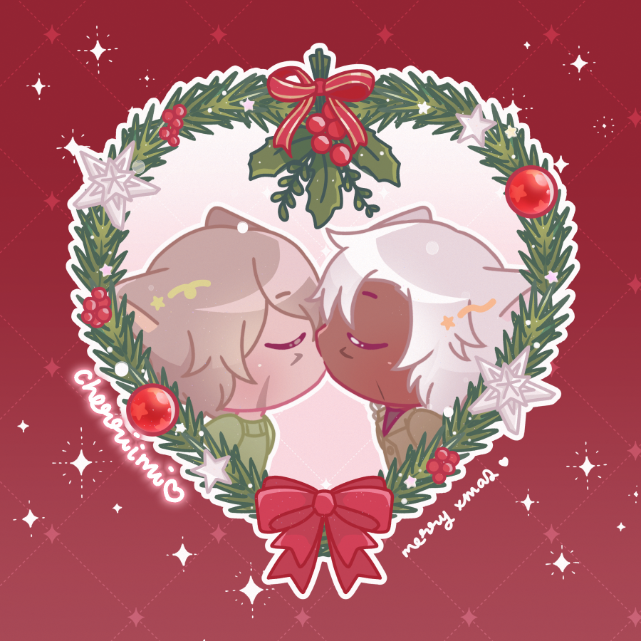 「here's the full view for the mistletoe k」|𝙖𝙧𝙞𝙨𝙖 🐱🍒 cf16 G27-28のイラスト