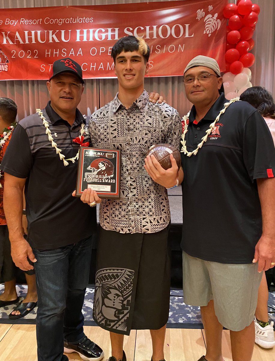 Brock Fonoimoana on Twitter "Honored to be awarded Kahuku High School