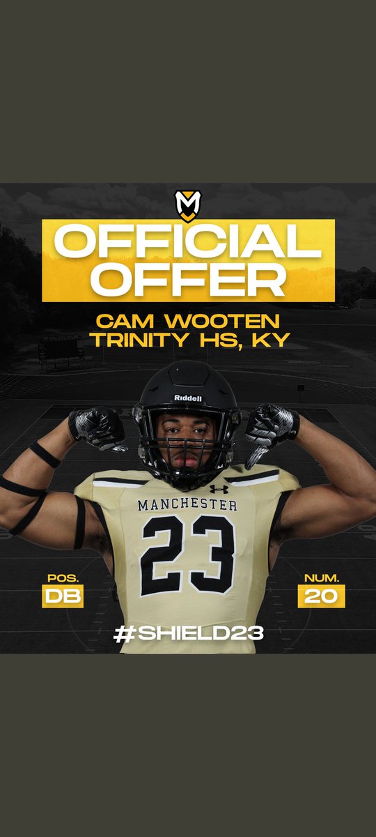 CameronWooten04's tweet photo. Just want the world to know God is good and God is great...after a great conversation with @CoachWaltRaines @footballcoachj I have received an offer from Manchester University! @Aspirationsgym @Coach_Will_4 @TrinityHSFB https://t.co/s6N5krmQq0