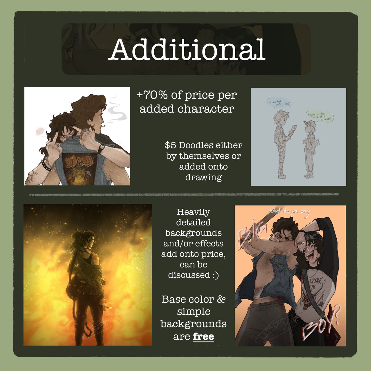 ominousspot's tweet photo. ⛓ [ COMMISSIONS OPEN ] ⛓
—•—•—•—•—•—•—•—•—•—

DM if interested, taking a few for rn :)

[my style is inconsistent and there’s some older art present here, be aware 😭] https://t.co/qdtZ2qfYLU