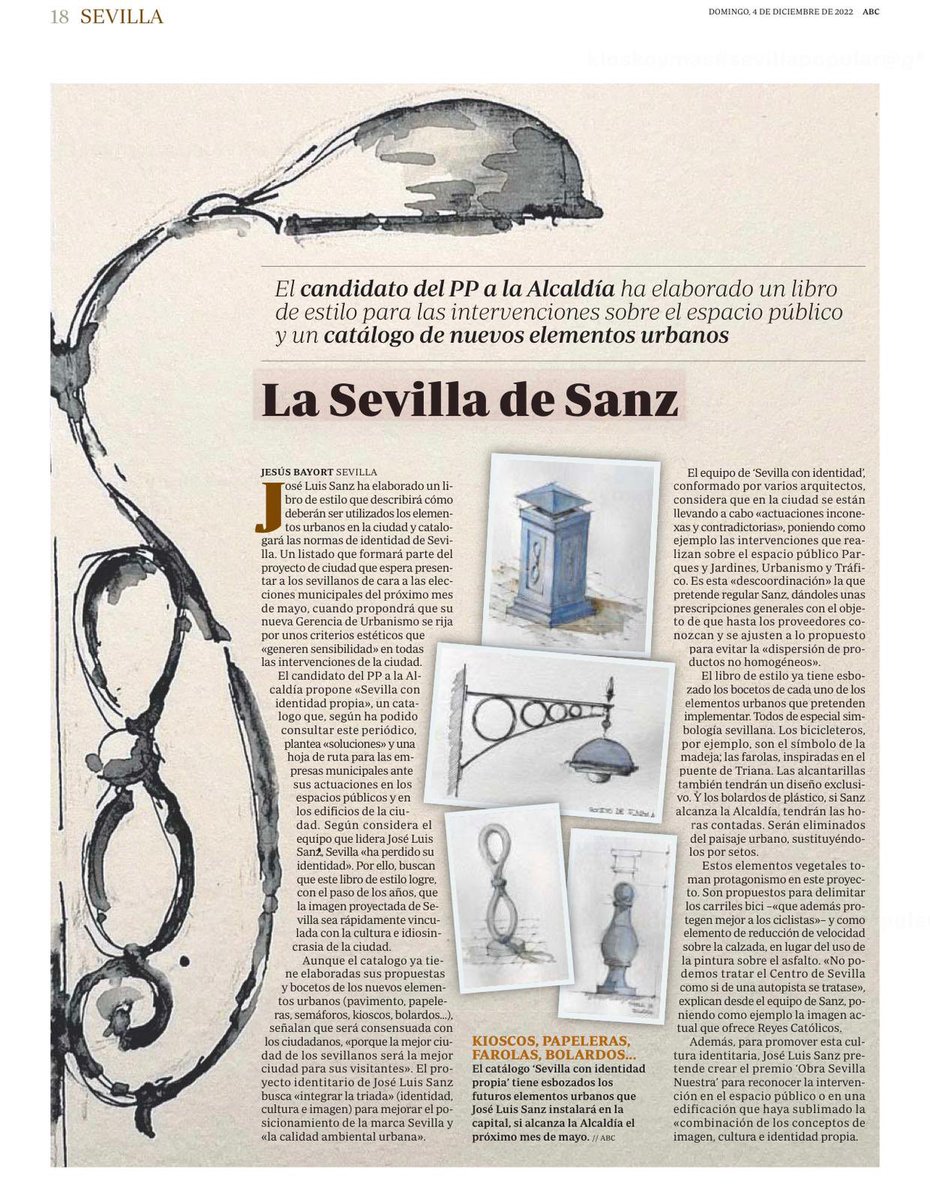 jlsanzalcalde's tweet photo. Tengo preparado un libro de estilo para Sevilla, un manual para terminar con el desorden del paisaje urbano.

Quiero una Sevilla con identidad propia que recoja su cultura, con criterios estéticos que generen sensibilidad. #UnProyectoLlamadoSevilla 

👉🏻 https://t.co/WpZslFM3Qp https://t.co/Hk9m7Ldz4j