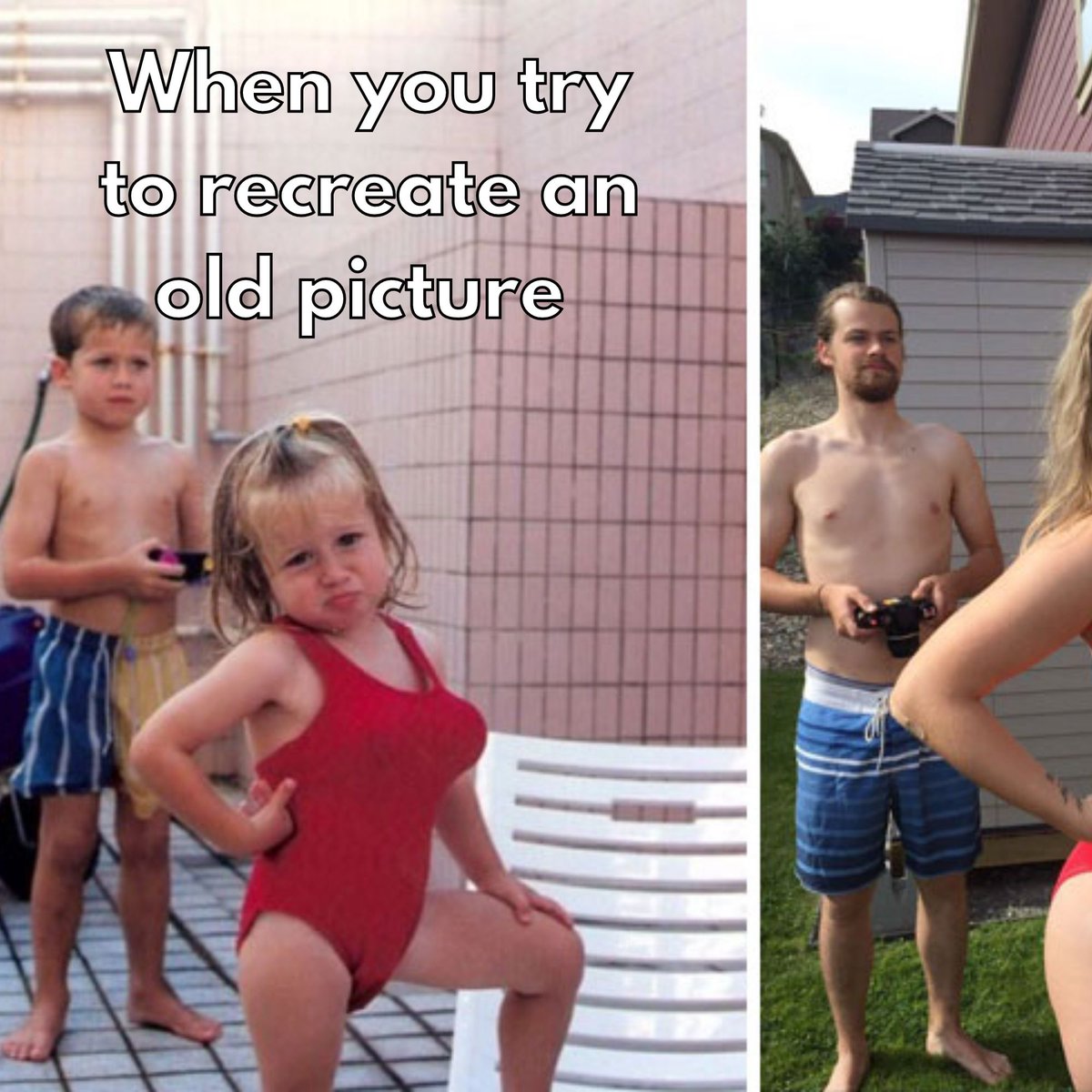 healthandwn's tweet photo. A few fun families recreated old photos and the results are spectacular. Nostalgia can bring back the very moment the photos were taken, for better or worse.🤩
