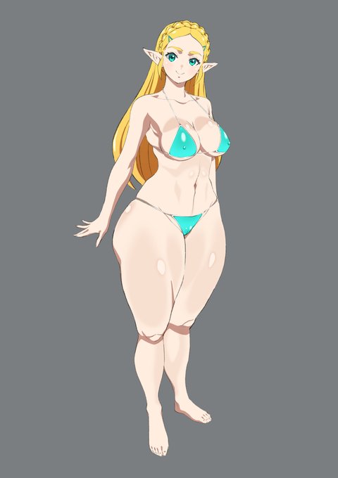 お尻の馬鹿でかい姫様。水着。
#ゼルダの伝説ブレスオブザワイルド #ゼルダ姫 