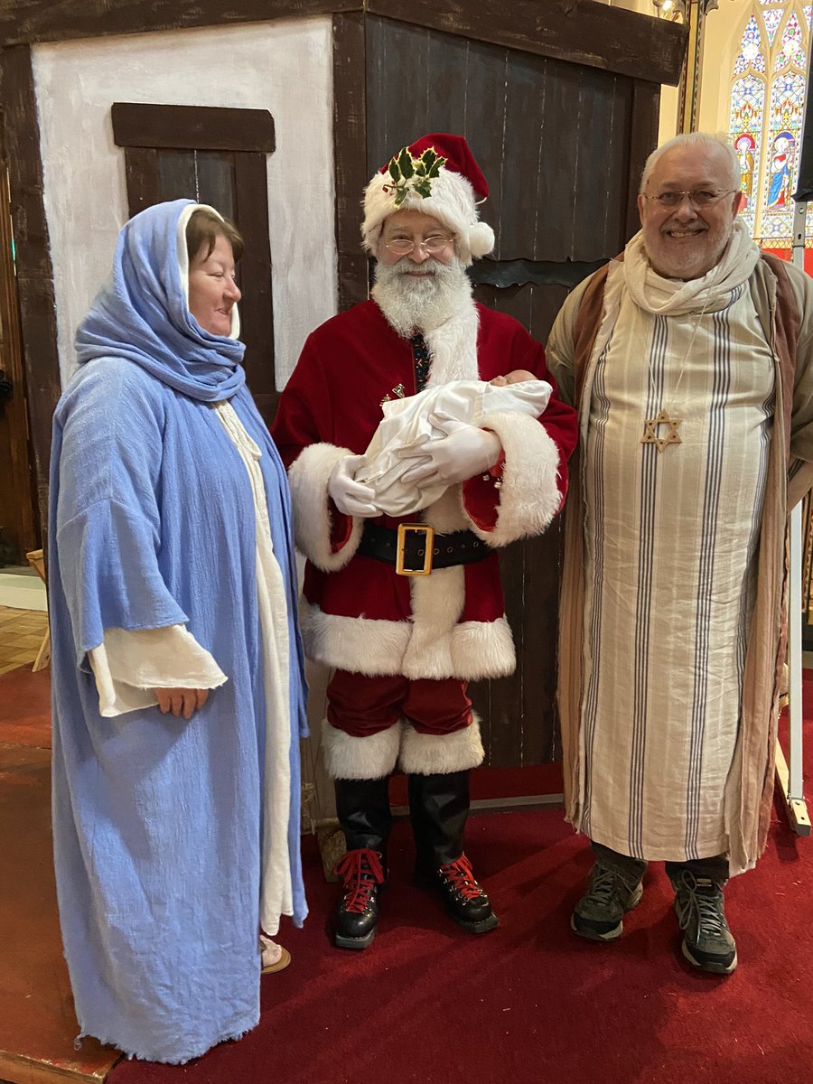 Father Christmas holding the most amazing and precious gift #jesusisthereasonfortheseason #followthestar