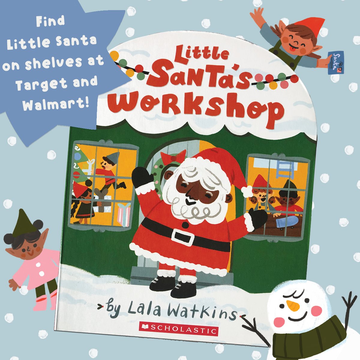 Exciting announcement! You can find Little Santa on shelves this month at Target and Walmart! 🥰😍 If you spot Santa--pls take a pic and share, I love seeing it! Thank you to those that have spotted Santa and let me know. #blacksanta #kidlit #Santa #scholastic