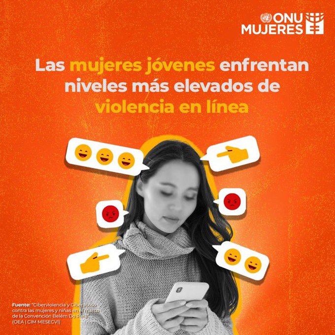 OIM_RRMV's tweet photo. 🟠 Aún y cuando la violencia en línea es un fenómeno común que afecta a todas las mujeres y niñas, las mujeres jóvenes entre 18 y 24 años se encuentran en mayor riesgo de experimentar algunas formas de violencias y abusos en línea.​
#16días #YaEsYa https://t.co/mhs2P6ZCPn