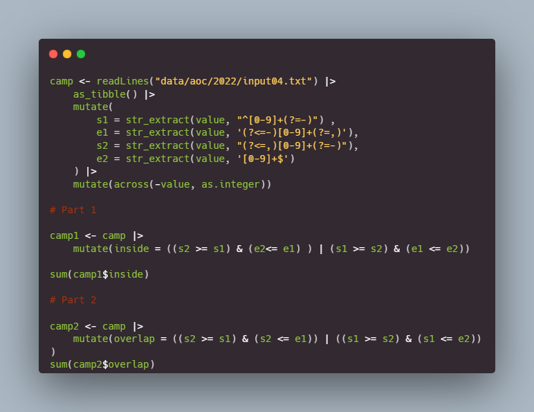 Day 4 #AdventOfCode #rstats
