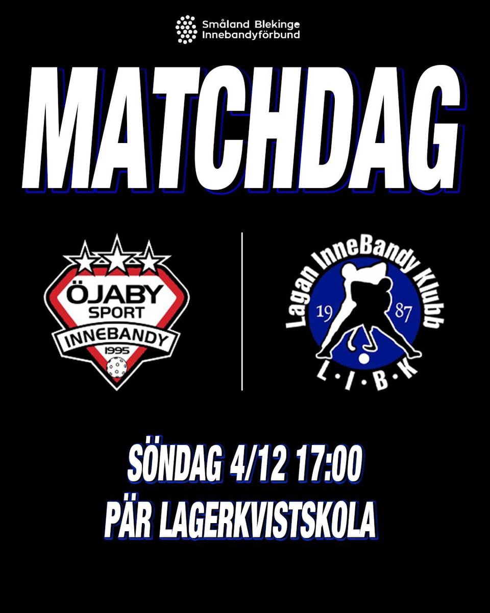 MATCHDAG!

🆚: Öjaby Sport IBK
🕒: 17.00
📍: Pär Lagerkvistskola

#laganibk