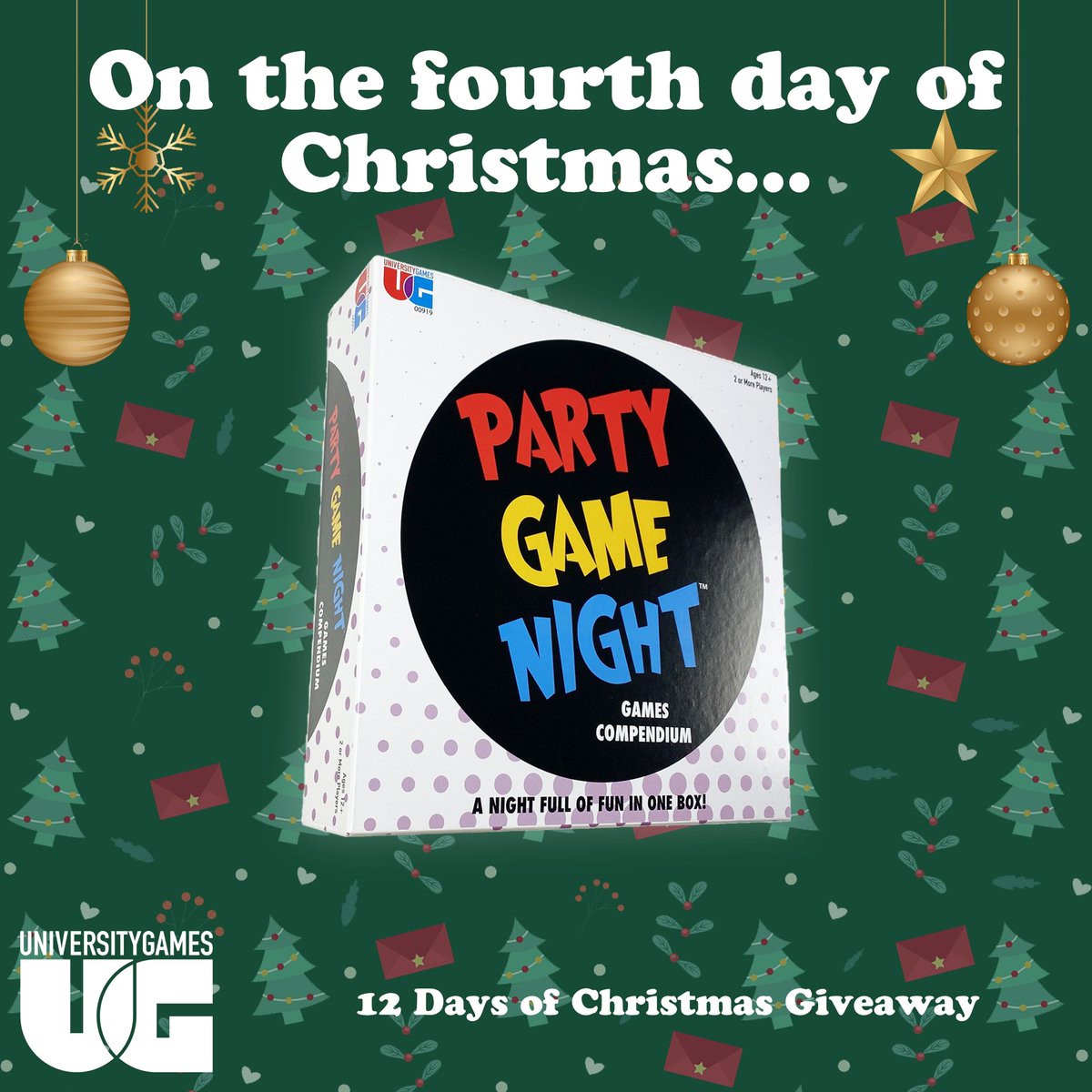 Day 4 - 12 Days of Christmas Giveaways🎄🎅🏻 To be in with a chance of winning the Party Game Night Compendium: • RT & Follow • Comment: #12DaysofGiveaways Closes: 2pm on 05/12/2022, UK only, Full Ts&Cs on FB & IG #Giveaway #win