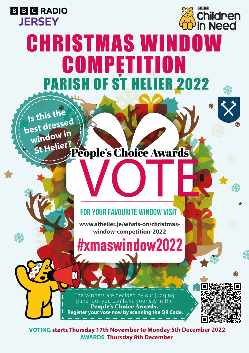 Please vote for the Mind Jersey Nearly New Shop Window, entered into the @St Helier Town Centre and Events Christmas window competition. 
 
If you cannot scan pleases come into the shop where there are hard copies you can fill out. 💙

#MindJersey