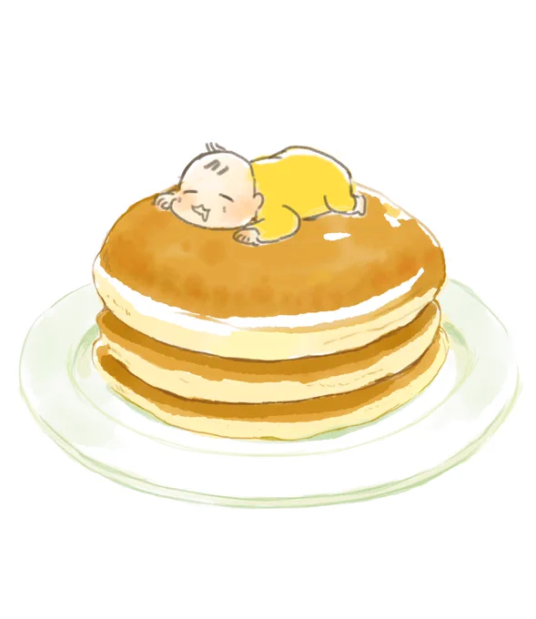 ストック用にホットケーキ描いてたから落書き。 