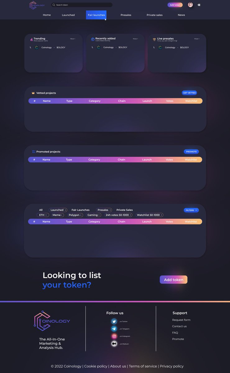 ‼️PreSale $OLOGY is live on PinkSale‼️@coinologyX

Called this GEM 💎 earlier and sold 72 #BNB already🤯.

💰Buy till tuesday 7pm UTC:
pinksale.finance/launchpad/0x2d…

✅ V1 platform live before launch!
✅ 24 hour buy competition with $2,000 in prizes!

📱t.me/coinologyhub

#BSC