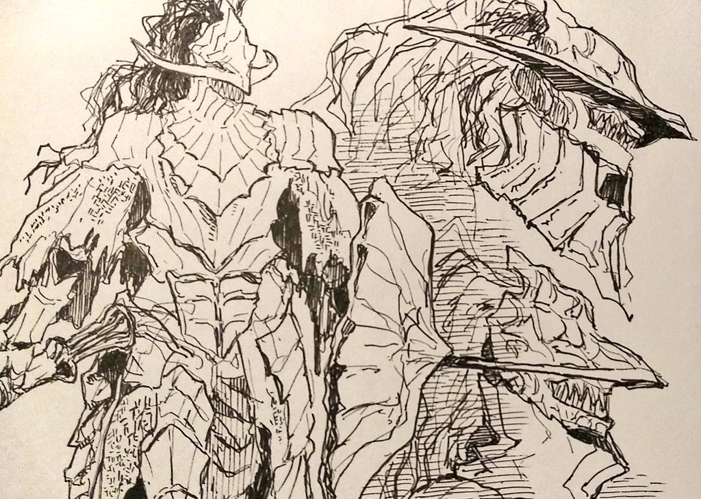 スクショお絵描き✒️竜狩りの鎧とヨ～ム!! 