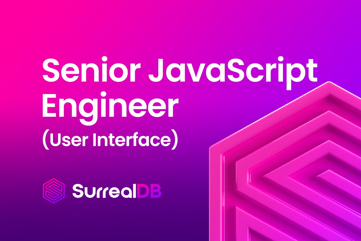 We're on the lookout 👀 for a talented Senior JavaScript Engineer (User Interface)!

Do you want to join the fastest-growing #database company of all time? Then we'd love ♥️ to hear from you! 🚀

careers.surrealdb.com/senior-javascr…

#engineer #hiring #hiringdevs #javascript #jobs #SurrealDB